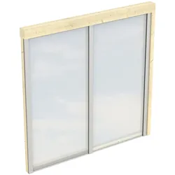Carport-Seitenwand SKANHOLZ, beige (natur), B:205cm H:200cm, Holzwerkstoff, Gartenhaus-Seitenwände, m. Polycarbonat, Wandanbau