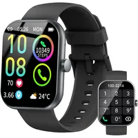 Smartwatch Herren Damen, 1,96"HD Touch Fitnessuhr mit Telefonfunktion, Smart Watch Fitness Tracker mit Pulsmesser Schlafmonitor Schrittzähler, 113+Sportmodi IP68 Wasserdicht Sportuhr für iOS Android