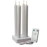 MARELIDA LED Stabkerzen Tafelkerzen wiederaufladbar weiß 4St.