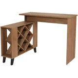 Mendler Bartisch HWC-M45, Stehtisch Thekentisch Weinregal Weinschrank, Staufächer 93x120x98cm, braun