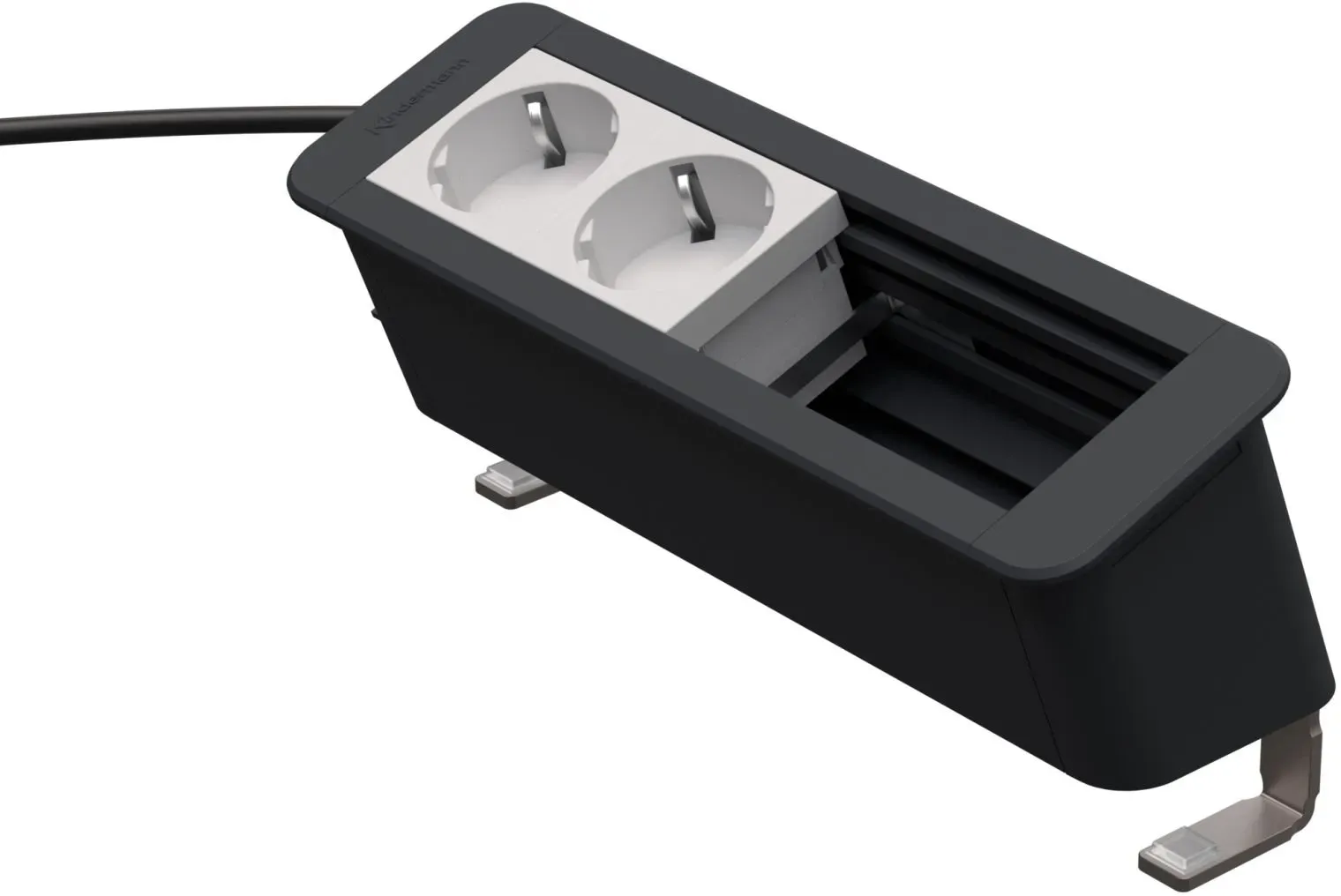 Kindermann CablePort Office desk 4-fach - 2x Strom + 2 freie Slots (Konnect flex...