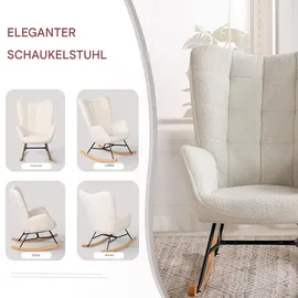 MEUBLE COSY Schaukelsessel Cosy gepolstert 60 x 99,5 x 84 cm Beige mit Kissen