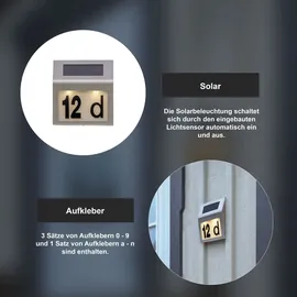Star Trading Solar-Hausnummernleuchte Wally - Silber