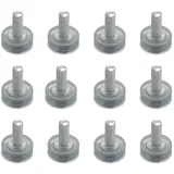 RLECS Möbelfüße aus Hartgummi, transparent, verstellbar, M6-Gewinde, transparente Möbelfüße, Gleitnivellierkissen, Durchmesser 18 mm, für Tische, Stühle, Theken, Bänke, Möbel, 12 Stück