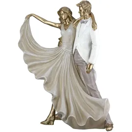 Gilde Figur Salsa Tänzer aus Kunstharz, goldfarben, metallische Optik, 30 cm hoch, 27 cm breit, 11 cm tief