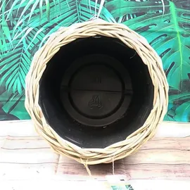 Van der Leeden DRYPOT Rattan Ø 40 cm Grau