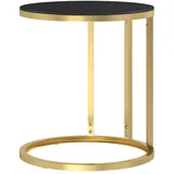 vidaXL Beistelltisch Golden und Schwarz 45 cm Hartglas