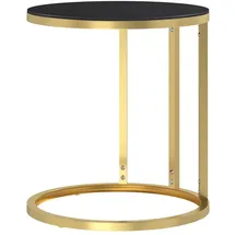 vidaXL Beistelltisch Golden und Schwarz 45 cm Hartglas