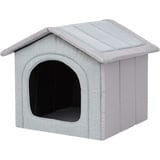 PillowPrim Hundehütte Hundehöhle Hundebett Hundehaus Katzenhöhle mittle M - 44x38 cm hellgrau