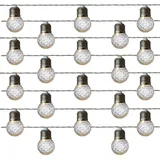 MARELIDA LED Solar Lichterkette 20 Kristall Kugeln 3,8 m Transparent