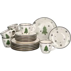 18tlg Kaffeeservice WEIHNACHTSBAUM für 6 Personen aus Porzellan – 23105178