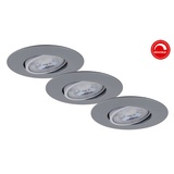 Briloner LED Einbauleuchte Nava chrom-matt, 3er Set