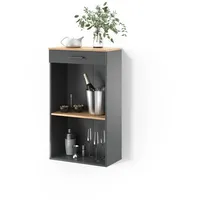 livinity® Weinregal 60 x 106 cm Goldkraft Eiche/Anthrazit
