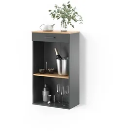 livinity® Weinregal 60 x 106 cm Goldkraft Eiche/Anthrazit