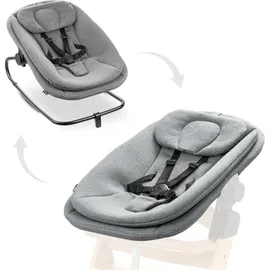 hauck Neugeborenenaufsatz & Wippe Highchair Bouncer Dark Grey Melange