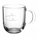 LEONARDO Tasse Emozione 400 ml, allyouneedislove mit schönem Aufdruck - Gold, Transparent