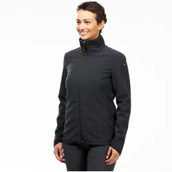 Softshelljacke Damen winddicht warm Wandern - MT100 schwarz rauchschwarz|carbongrau 2XL