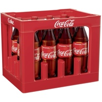 12x 1,00 L. Coca-Cola PET Flasche - MEHRWEG - ohne Kasten