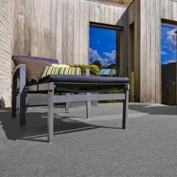 Kunstrasen ANDIAMO "Field", grau, B:133cm H:4mm L:500cm, Polyester, Nadelfilz, Teppiche, Rasenteppich aus Nadelfilz, mit Noppen, für Balkon & Terrasse