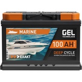 EXAKT GEL Batterie 12V 100Ah Bootsbatterie Marine Schiff Versorgung Solarbatterie Gelbatterie Gel Akku ersetzt 80Ah 90Ah