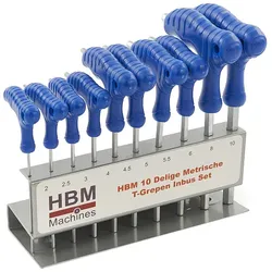 HBM 10-teiliges metrisches T-Griff-Inbusschlüssel-Set