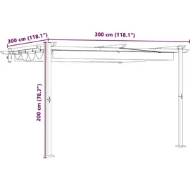 vidaXL Pavillon Creme 3 x 300 x 200 cm Polyester