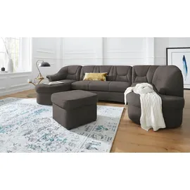 DOMO collection Wohnlandschaft DOMO COLLECTION "SARAFINA 295x83x180 cm, auch mit Federkern für mehr Sitzkomfort", grau (stone), B:295cm H:83cm T:180cm, Luxus-Microfaser (92% Polyester, 8% Nylon);Microfaser PRIMABELLE (100% Polyester);Microfaser PRIMABELLE (100%