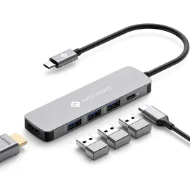 NOVOO USB-C Aluminium Hub 5 Anschlüsse mit PowerDelivery