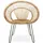 BIZZOTTO Sessel Esteban aus Rattan, Boho Stil, naturfarben, mit schwarzem Metallgestell, Indoor