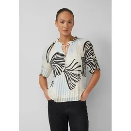 s.Oliver Festliche Chiffon-Bluse mit Plissee und Rüschen Creme/Mehrfarbig 36