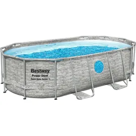 BESTWAY Power Steel Swim Vista Series Set 427 x 250 x 100 cm steinwandoptik inkl. Filterpumpe
