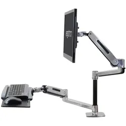 Ergotron WorkFit-LX Single Steh-Sitz Arbeitsplatz mit patentierter CF-Technologie für 1 Bildschirm bis 106,88 cm (42)"