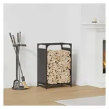 vidaXL Kaminholzregal Kaltgewalzter Stahl 44 x 28 x 65 cm Schwarz