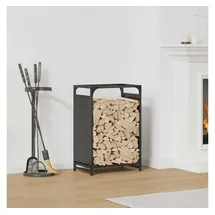 vidaXL Kaminholzregal Kaltgewalzter Stahl 44 x 28 x 65 cm Schwarz