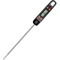 ANSTA Fleischthermometer 140mm, digitales Kochthermometer, super lange Sonde, 5-Sekunden-Sofortanzeige, mit °C/° F Taste, anwendbar für Küche, Grill, Steak