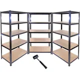 MonsterShop Lagerregal MDF 90 cm schwarz