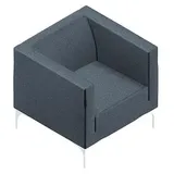 Quadrifoglio Besuchersessel Arte grau weiß Stoff, 1 St.