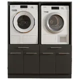laundreezy 2x Waschmaschinenschrank, Anthrazit - Waschmaschinen-Überbauschrank TÜV-zertifiziert mit viel Stauraum - 135 cm