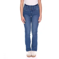 ARIZONA Damen Bootcut-Jeans modische High-Waist Denim-Hose im 5-Pocket-Style 26157116 Blau - 34