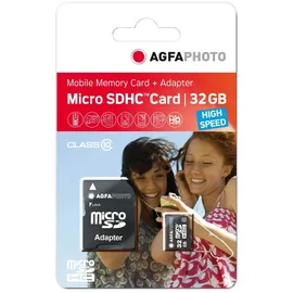 AgfaPhoto microSDHC Mobile High Speed 32GB Class 10 UHS-I + SD-Adapter