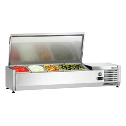 Bartscher Positives gekühltes Edelstahldisplay 3 x GN 1/3 & 1 x GN 1/2, 166 W, 220 V - MONO