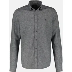Baumwollhemd mit Button-down-Kragen - Black - XXL