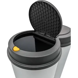 Spetebo Abfalleimer 2x25 Liter Duo Bin - Farbe: grau mit praktischem Klappverschluss Mülltrenner