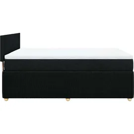 vidaXL Boxspringbett mit Matratze Schwarz 140x200 cm Stoff