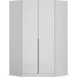 otto home Eckkleiderschrank OTTO HOME "Kleiderschrank Schrank Ankleidezimmer Schlafzimmer Garderobe AGORDO", grau (seidengrau, glas seidengrau), B:117cm H:229cm T:117cm, Holzwerkstoff, Schränke, Eckkleiderschrank, mit Glastüren, voll ausgestattet mit viel Stauraum