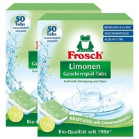 FROSCH Frosch Limonen Geschirrspül-Tabs 50 Tabs - Reinigung und Glanz (2er Pa Geschirrspülmittel