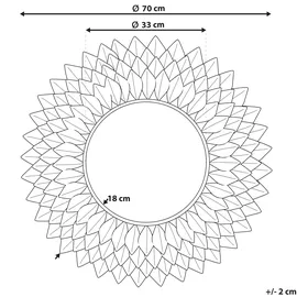 Beliani Spiegel Altsilber rund 70 cm