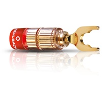 Oehlbach Solution Lug - Erstklassiger Kabelschuh-Verbinder für Kabel bis 6mm2 - rot/schwarz Kennzeichnung, Crimp-System - 4 Stück - Gold
