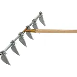 Siena Garden Rillenzieher, Verstellbarer Kopfwinkel, variabel, Einstellbarer Scharenabstand Arbeitsbreite 75 cm, 6 Scharen, Scharrenlänge 12 cm,verzinkt