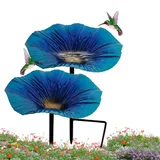 Bienentränke Blume Metall Gartenstecker Vogeltränke Winterfest Insektentränke Gartenstatuen Figuren Deko Bienenbäder Schmetterlingstränke Vogelfutterstation Outdoor Wasser Futterspender (N)